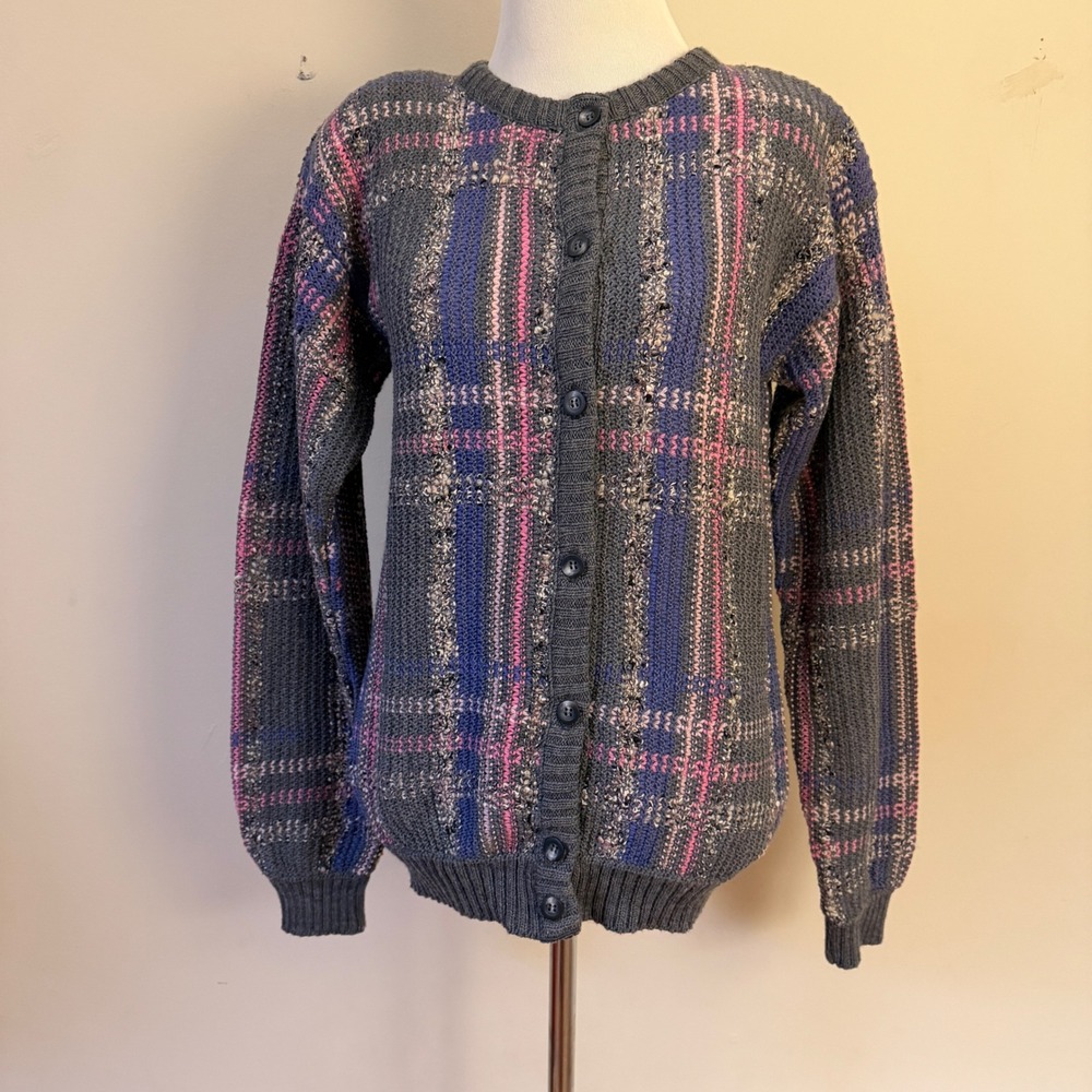 Vintage Pendleton Country Sophisticate Petite Plaid Knit Cardigan NWT Petite P